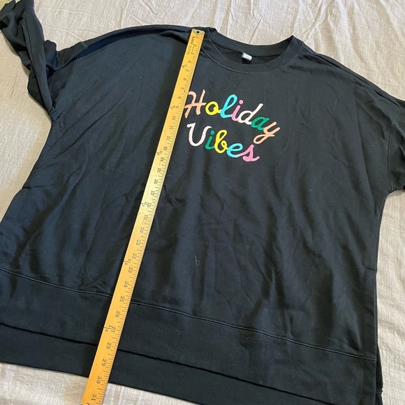 Holiday vibes Oversized tunic crewneck sweater Size 2x embroidered Christmas - Picture 6 of 6